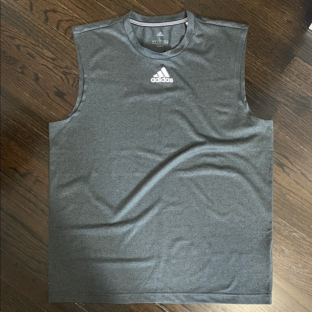 Adidas Men's Charcoal Sleeveless Tank